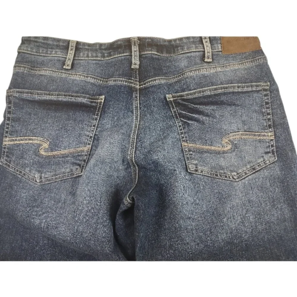 Silver Jeans Men's Gordie Size 38x31 Loose Straight Leg Med Wash Blue Denim - Picture 5 of 11